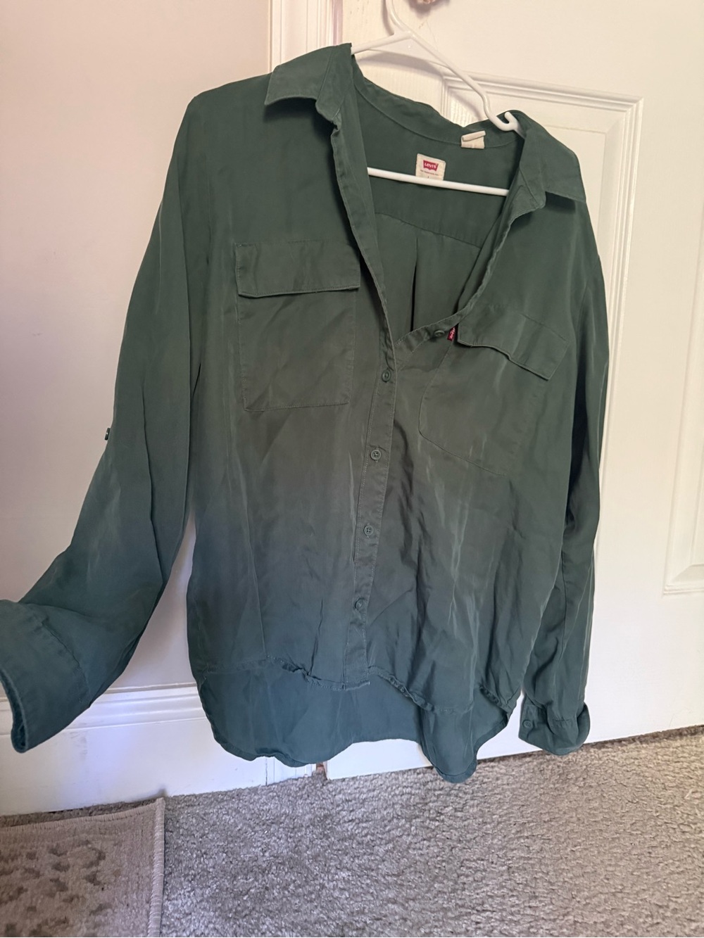 Levi's Woman’s Olive Green Button-Up Shirt